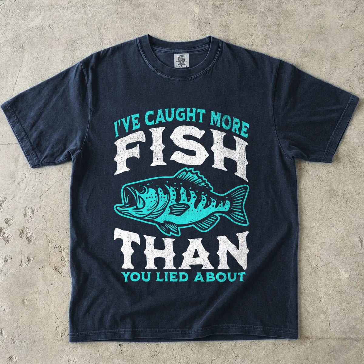 Navy, More Fish Than You Lied About Tee - fish-room