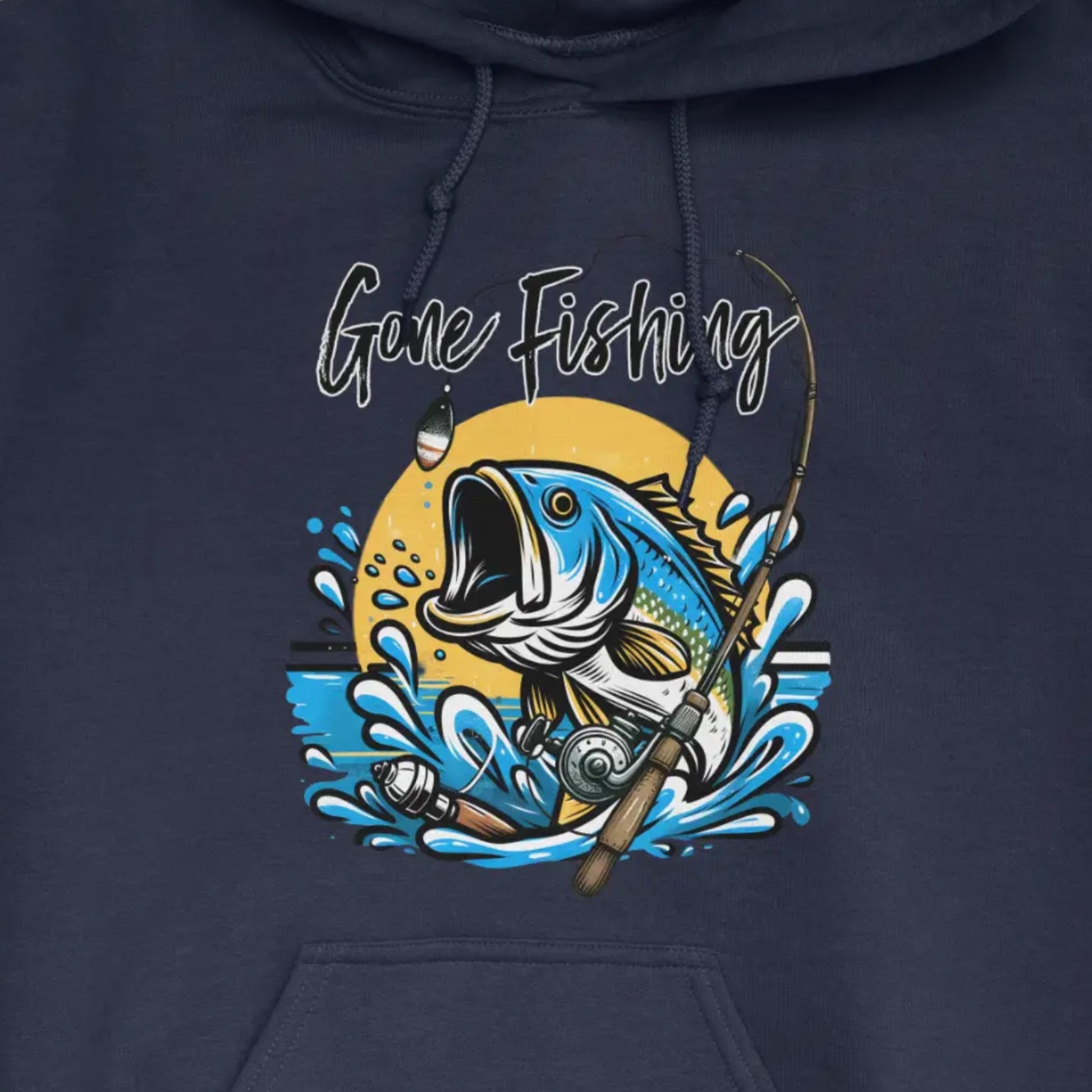 Navy, Gone Fishing Hoodie – fish-room