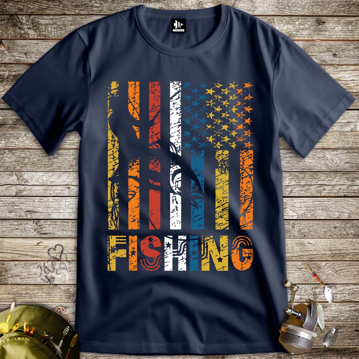 Fishing USA Tee-funny fishing t shirt-FISH-ROOM LLC
