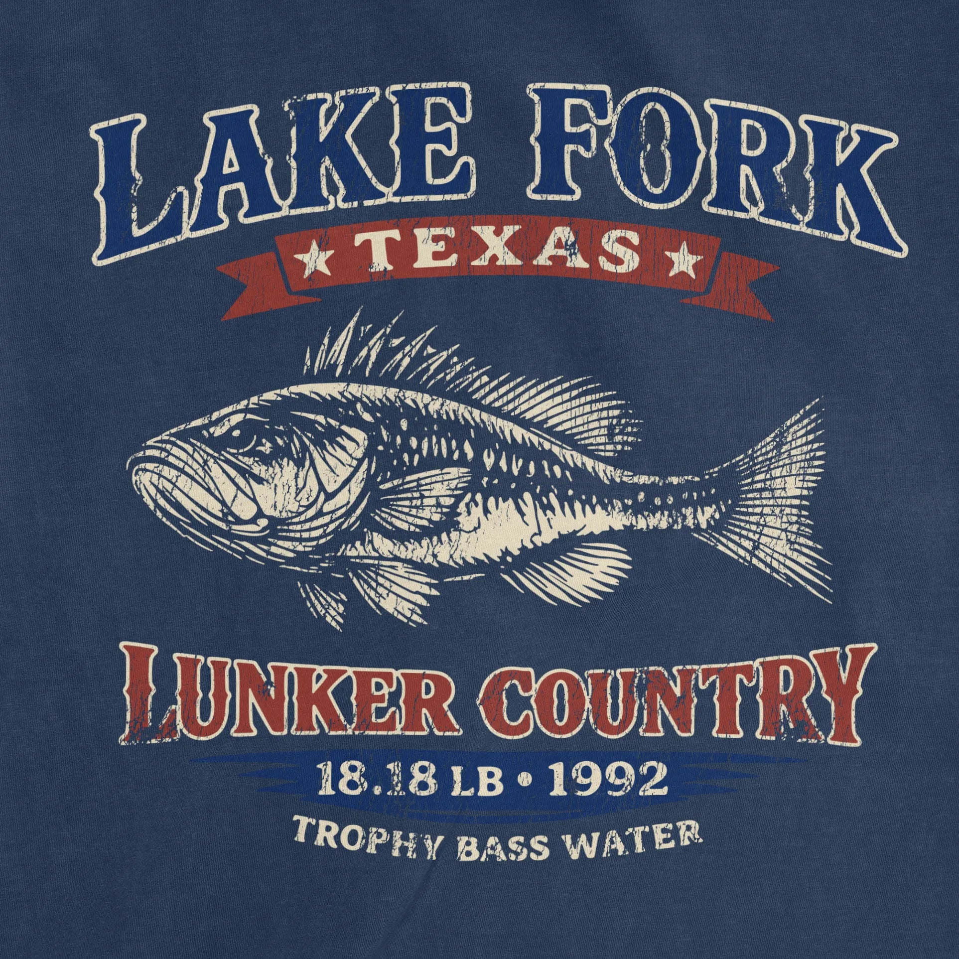 Navy, Lake Fork Record Bass Tee – fish-room