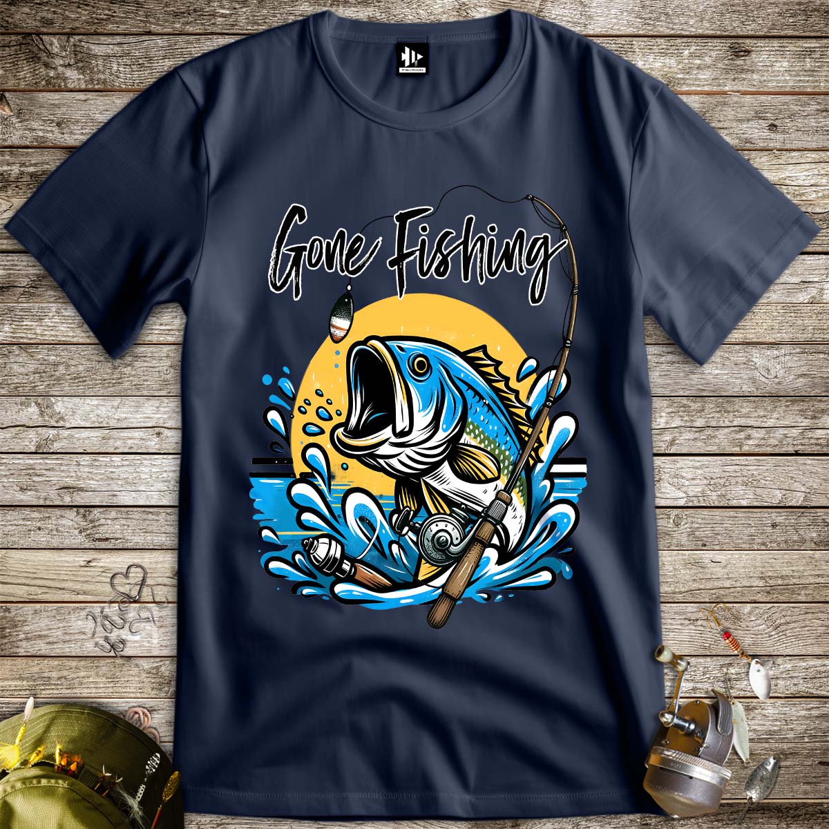 Gone Fishing Tee-funny fishing t shirt-FISH-ROOM LLC