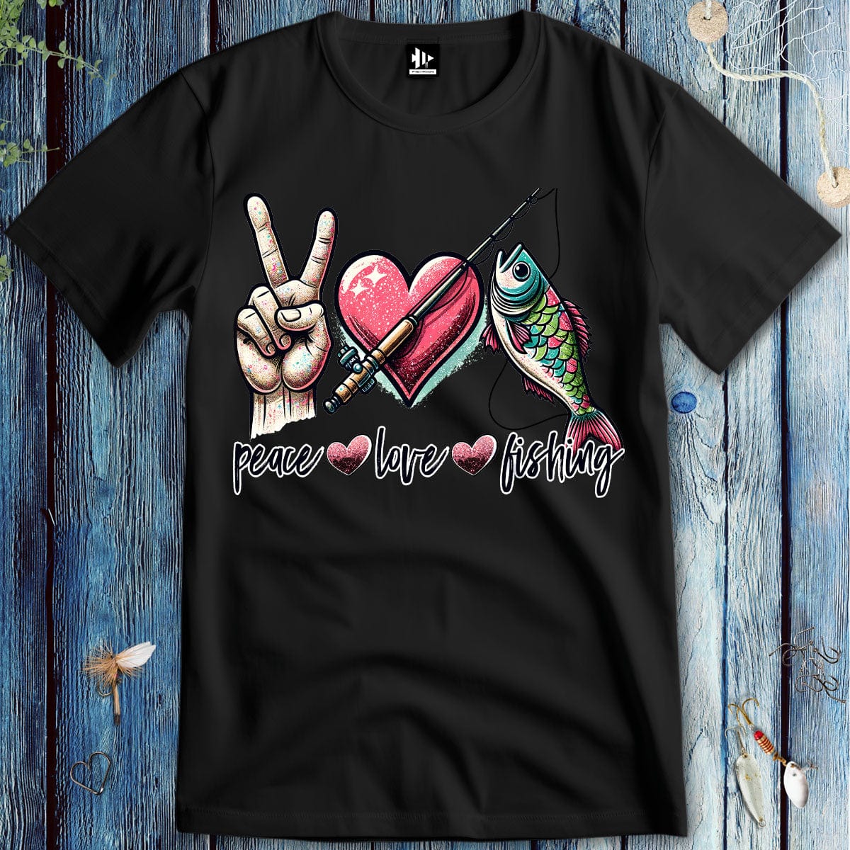 fish-room llc T-Shirt Black / S Peace Love Fishing T-Shirt