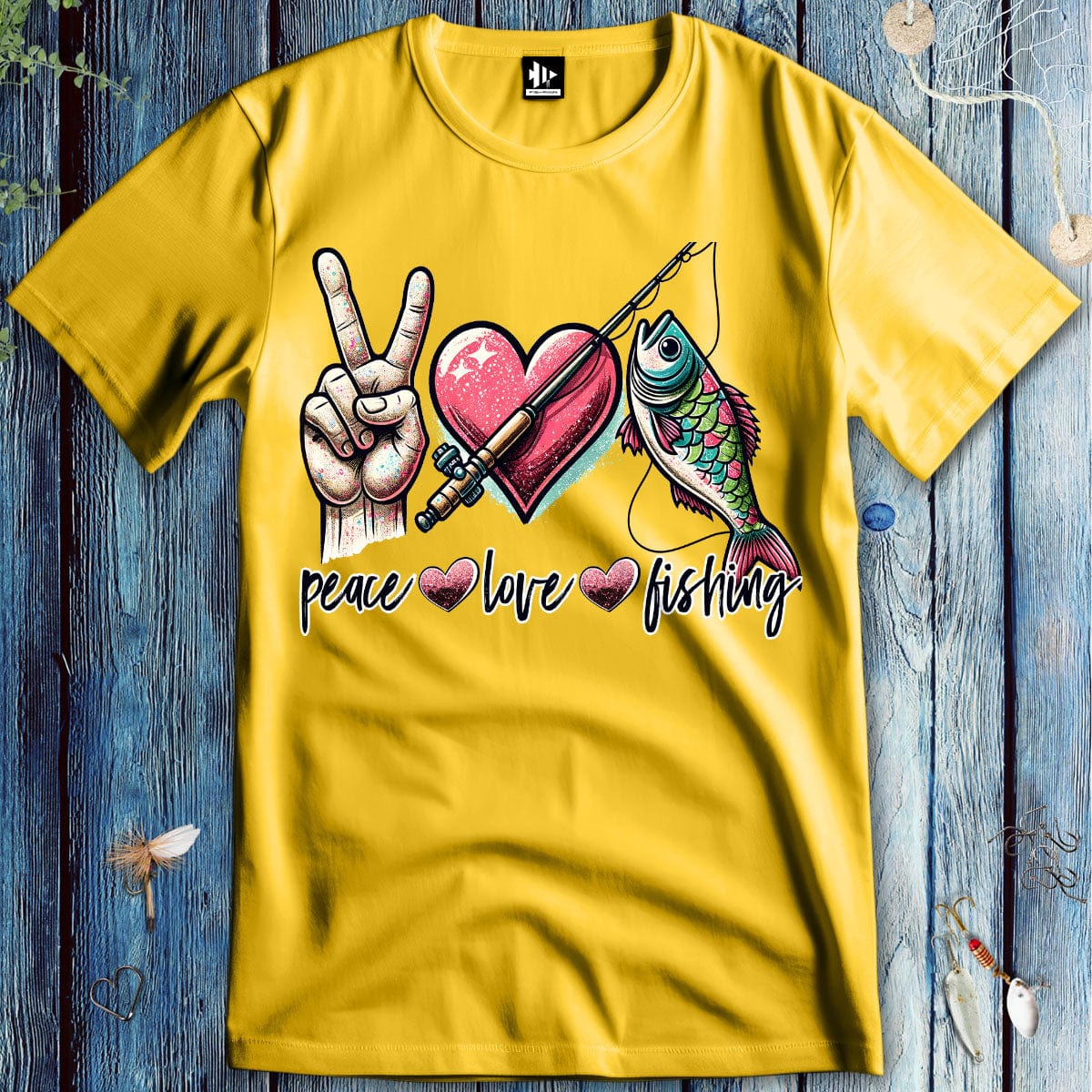 fish-room llc T-Shirt Daisy / S Peace Love Fishing T-Shirt