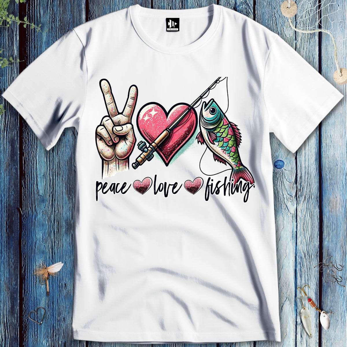 fish-room llc T-Shirt White / S Peace Love Fishing T-Shirt