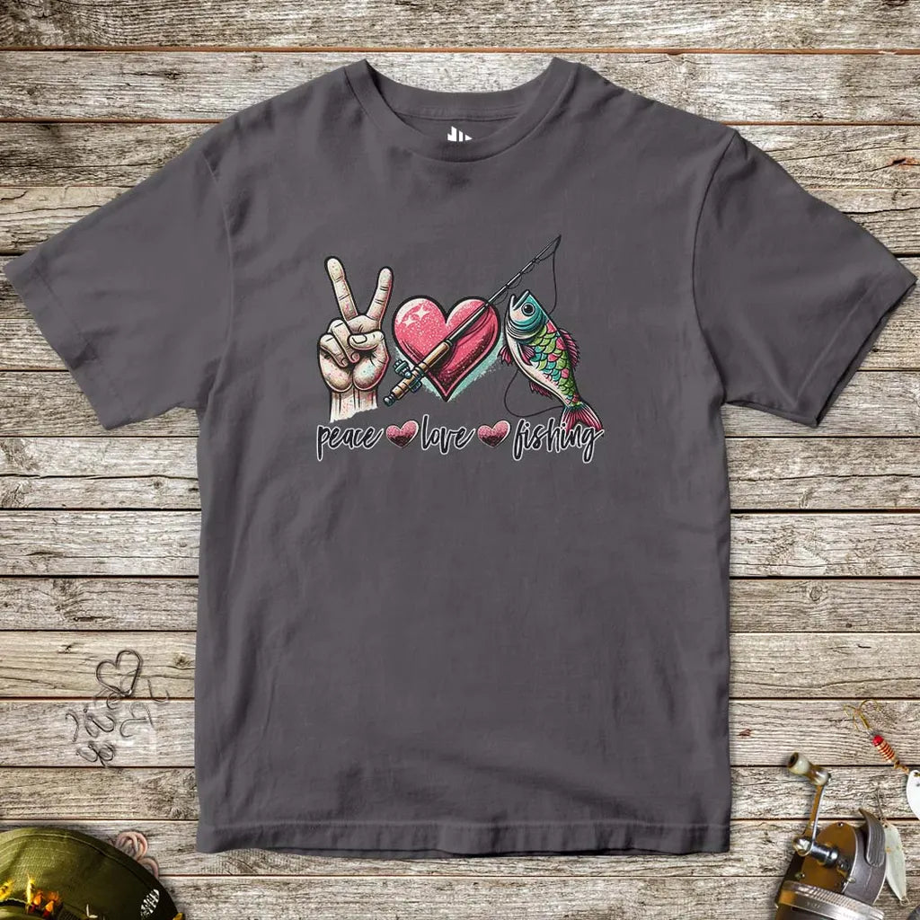 Peace Love Fishing Tee for Kids - FISH - ROOM LLC