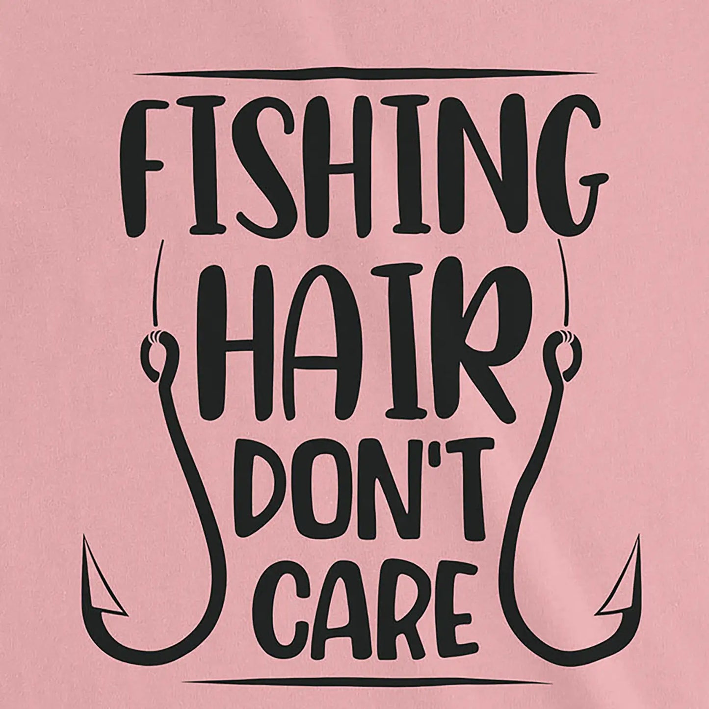 Pink, Fishing Hair Don't Care Ladies’ Tee – fish-room
