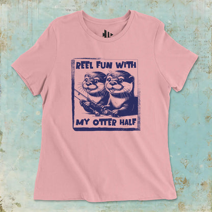 Pink, Reel Fun with My Otter Half Ladies’ Tee – fish-room