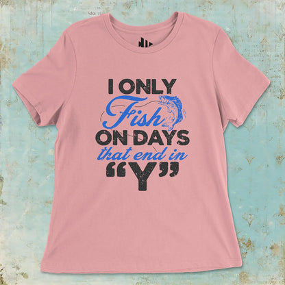 Pink, ‘Y’-Day Fishing Ladies’ Tee – fish-room