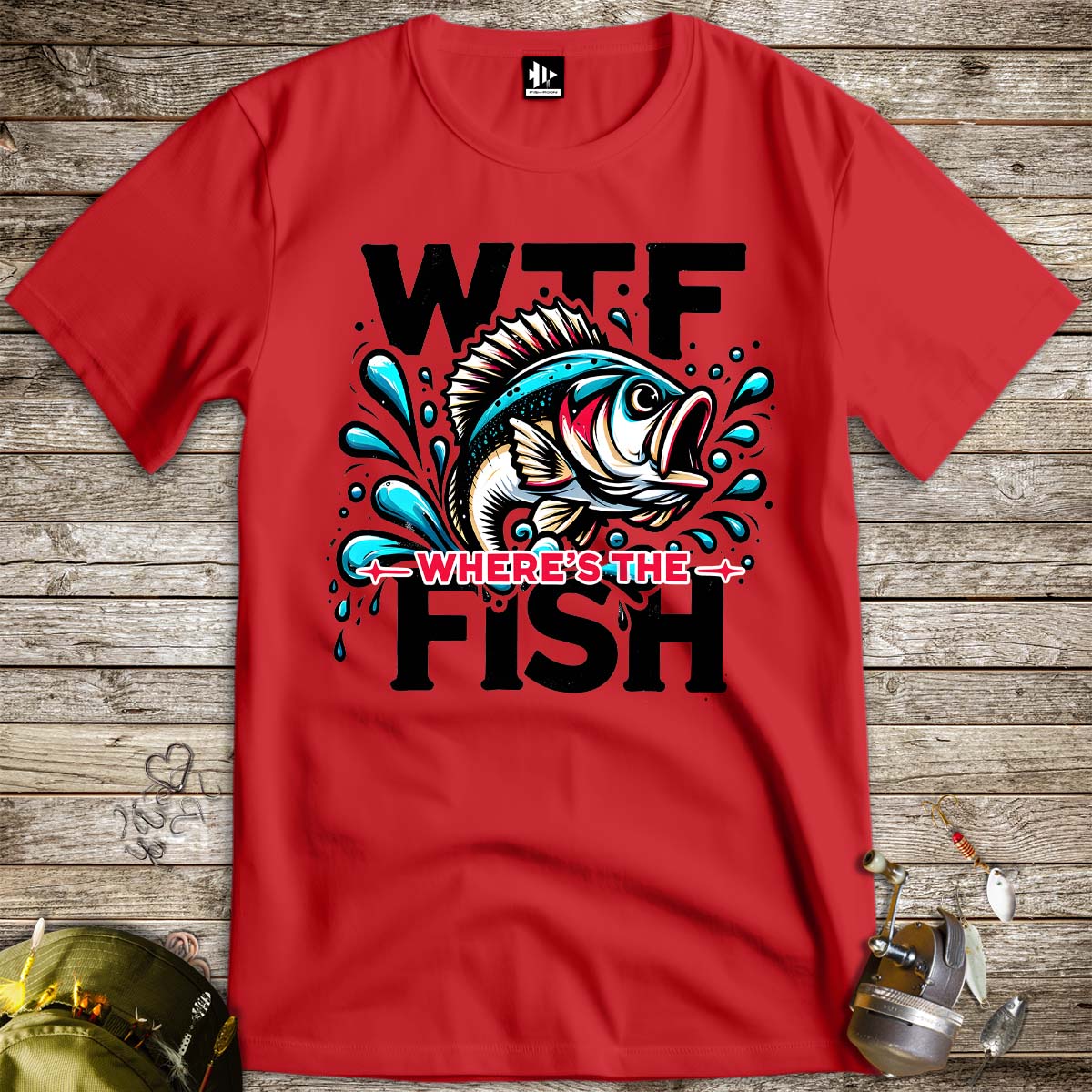 WTF: Where's the Fish? Tee-funny fishing t shirt-FISH-ROOM LLC