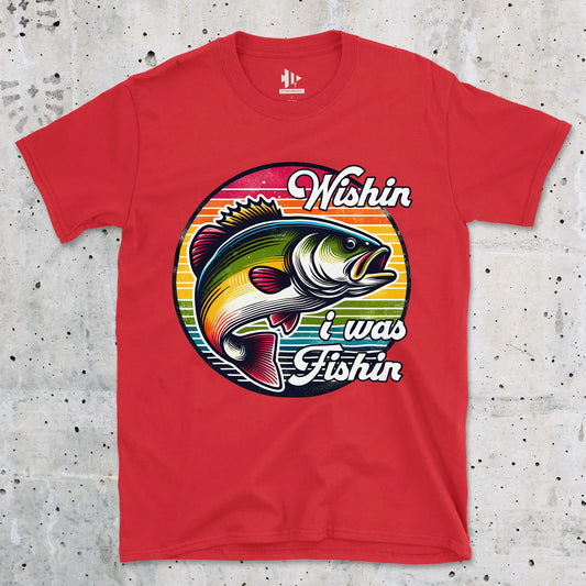 Red, Wishin' I was Fishin' Tee – fish-room