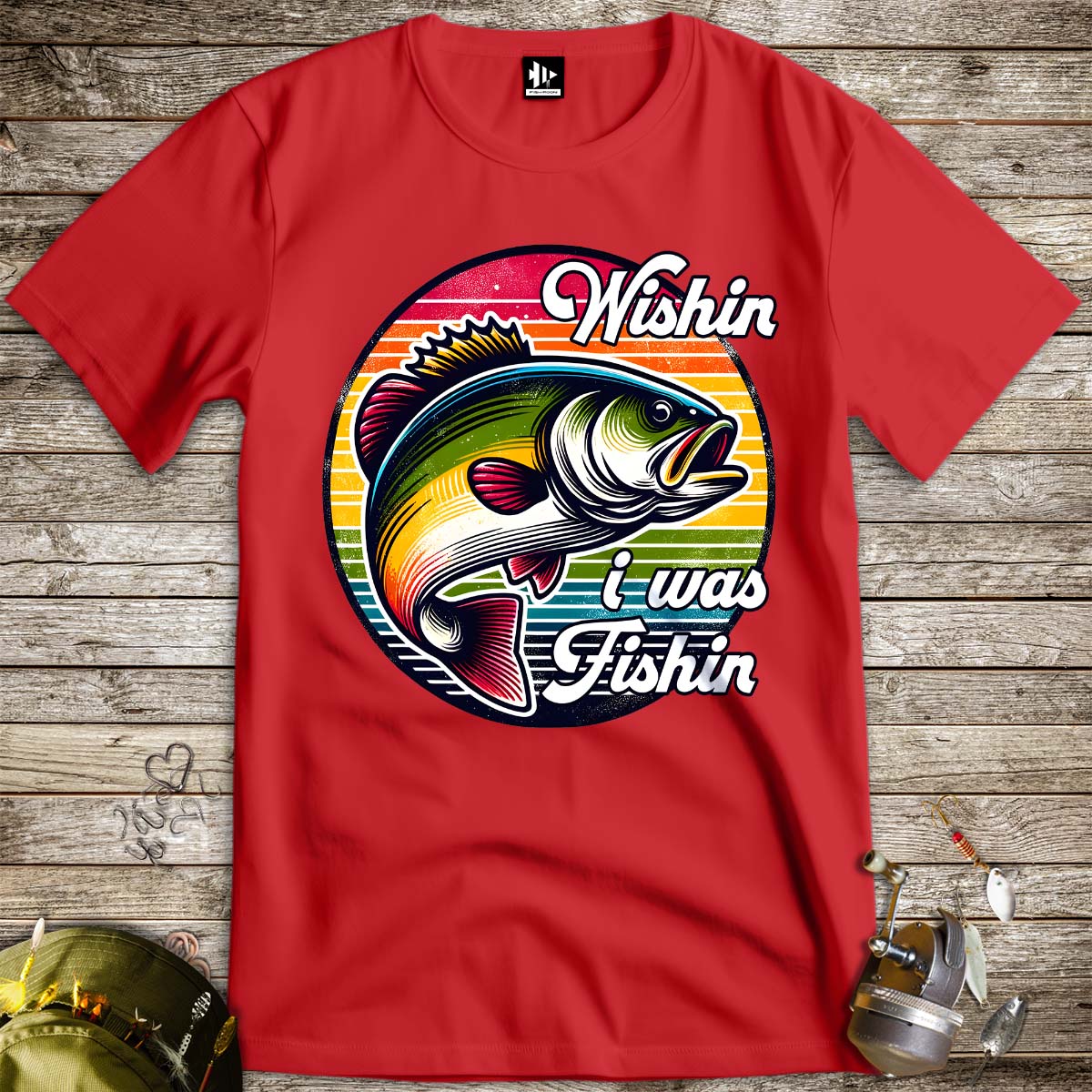 Wishin' I was Fishin' Tee-funny fishing t shirt-FISH-ROOM LLC