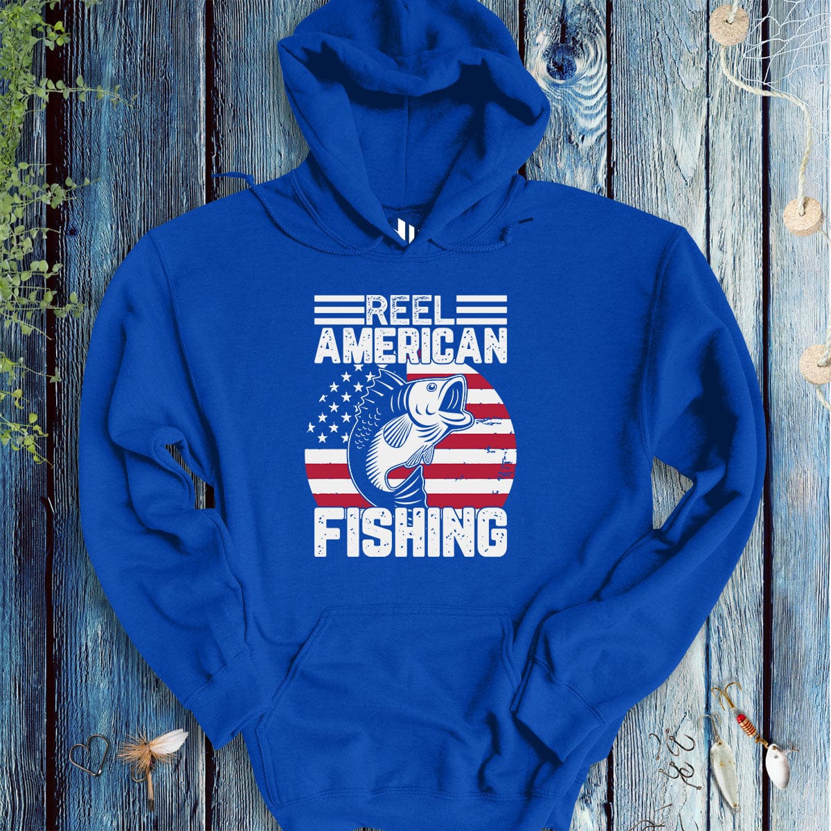 fish-room llc Hoodie Royal / S Reel American Fishing Hoodie