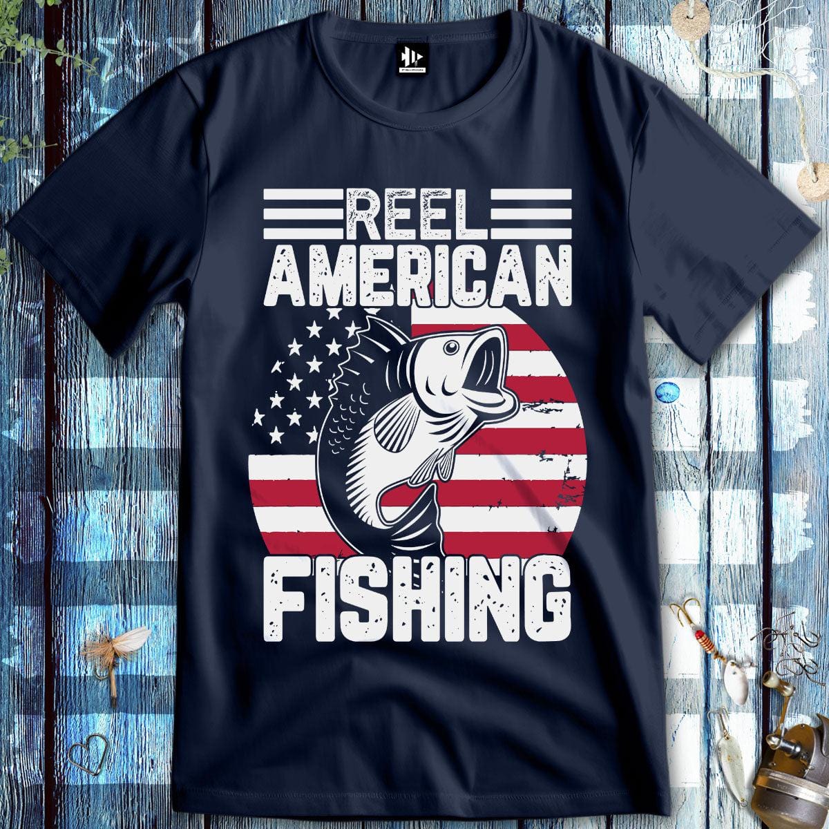 fish-room llc T-Shirt Navy / S Reel American Fishing T-Shirt