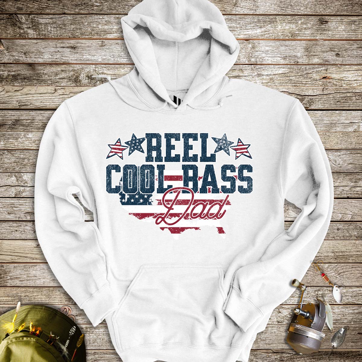 Reel Cool Bass Dad Hoodie - FISH - ROOM LLC