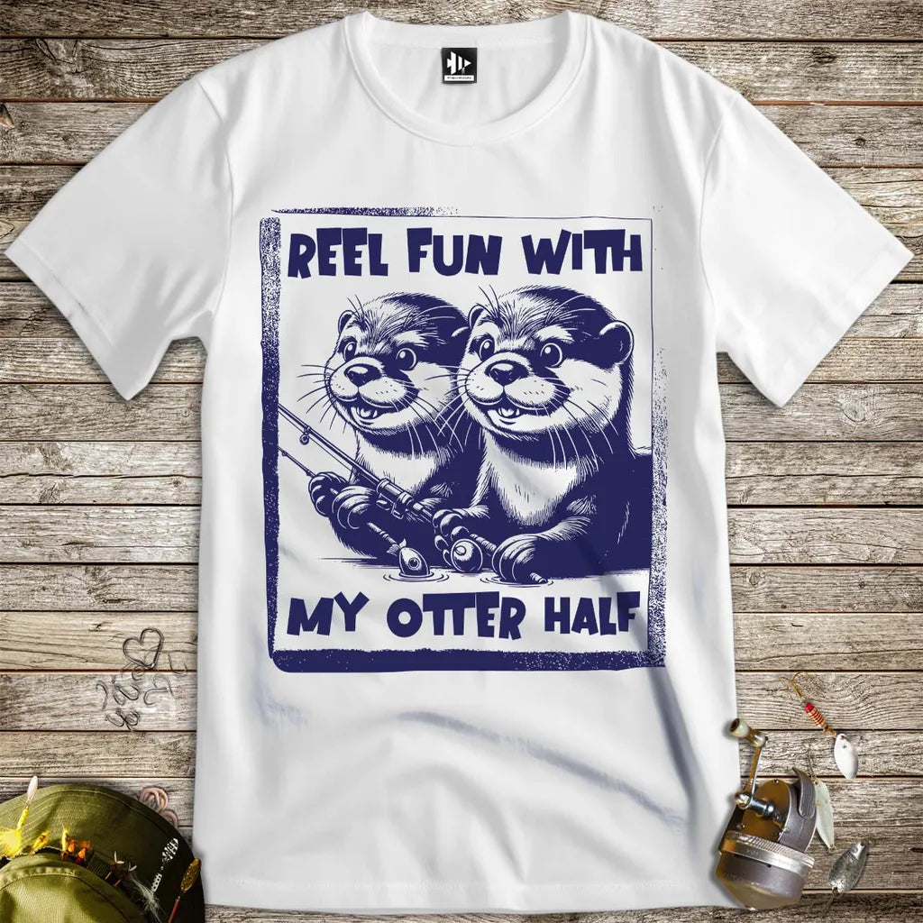 Reel Fun with My Otter Half Tee White T-Shirt