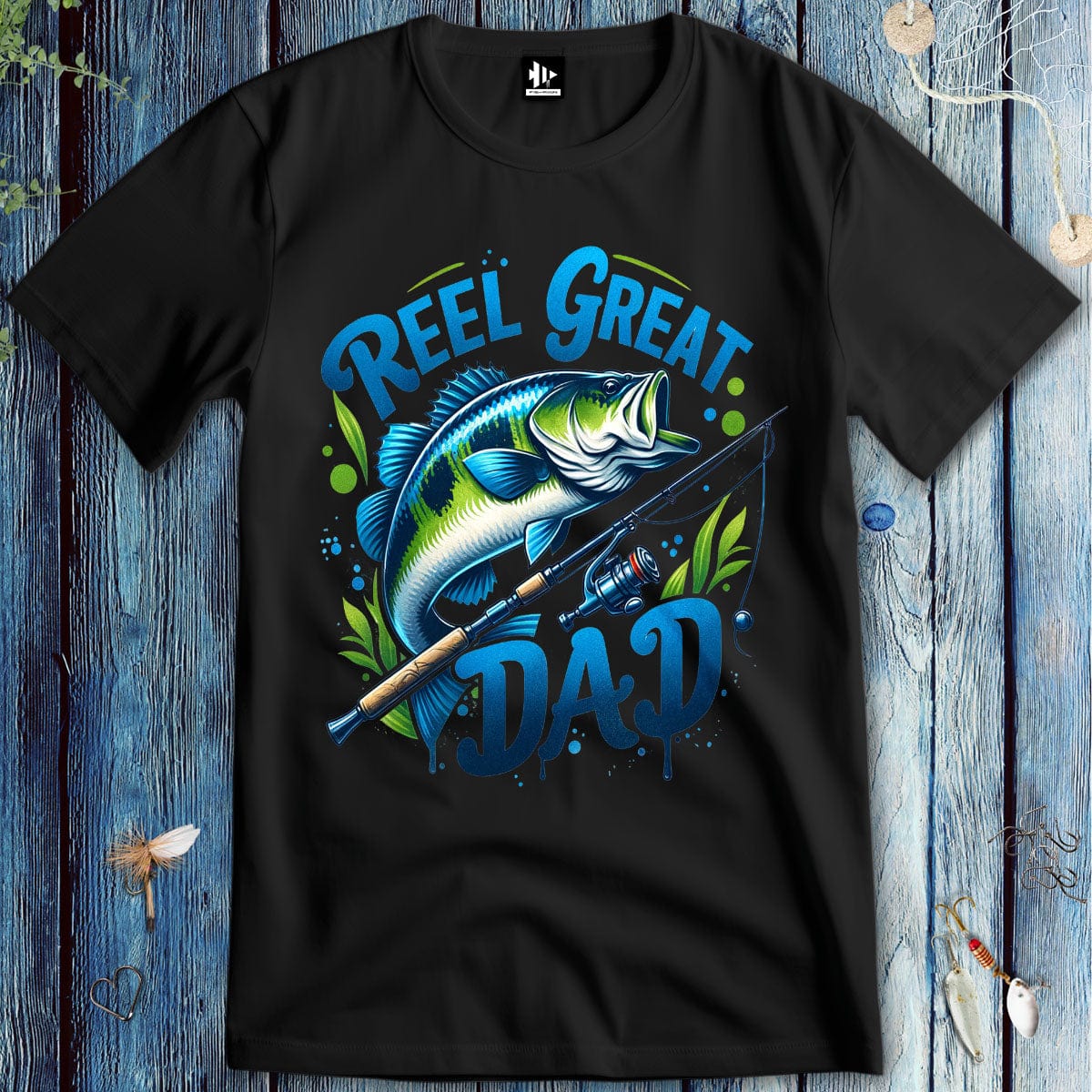 fish-room llc T-Shirt Black / S Reel Great Dad  T-Shirt