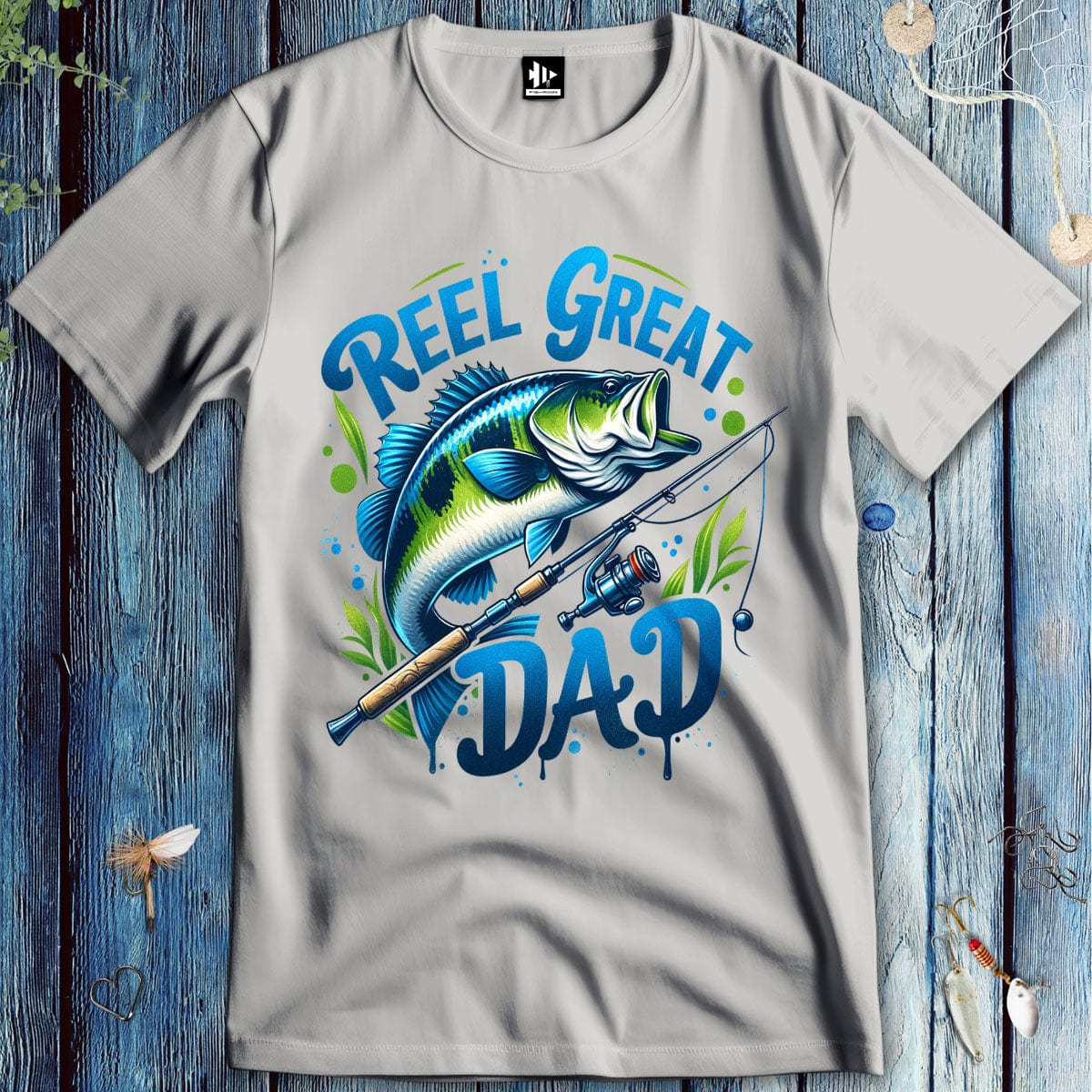 fish-room llc T-Shirt Ice Grey / S Reel Great Dad  T-Shirt