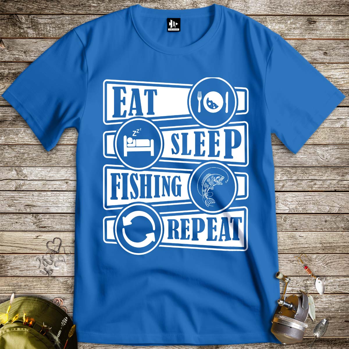 Eat Sleep Fishing Repeat Tee-funny fishing t shirt-FISH-ROOM LLC