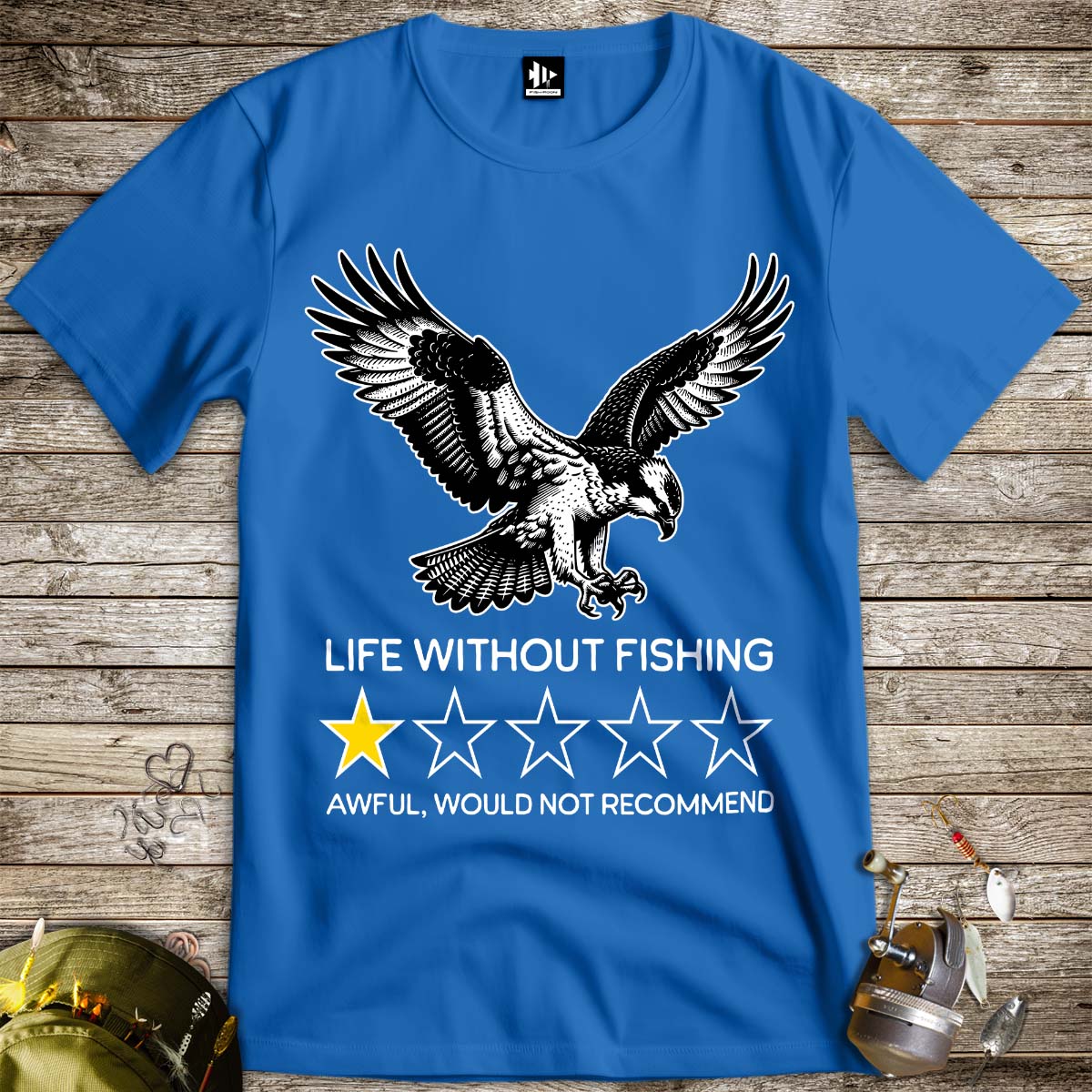 Life without fishing: One-star review Tee-funny fishing t shirt-FISH-ROOM LLC