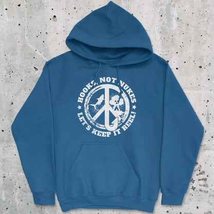 Royal, Hooks, Not Nukes – Let’s Keep It Reel! Hoodie – fish-room