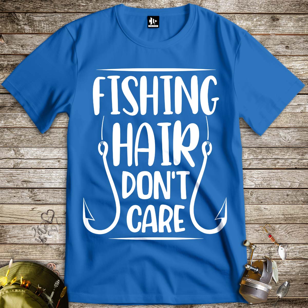 Fishing Hair Don't Care Tee-funny fishing t shirt-FISH-ROOM LLC