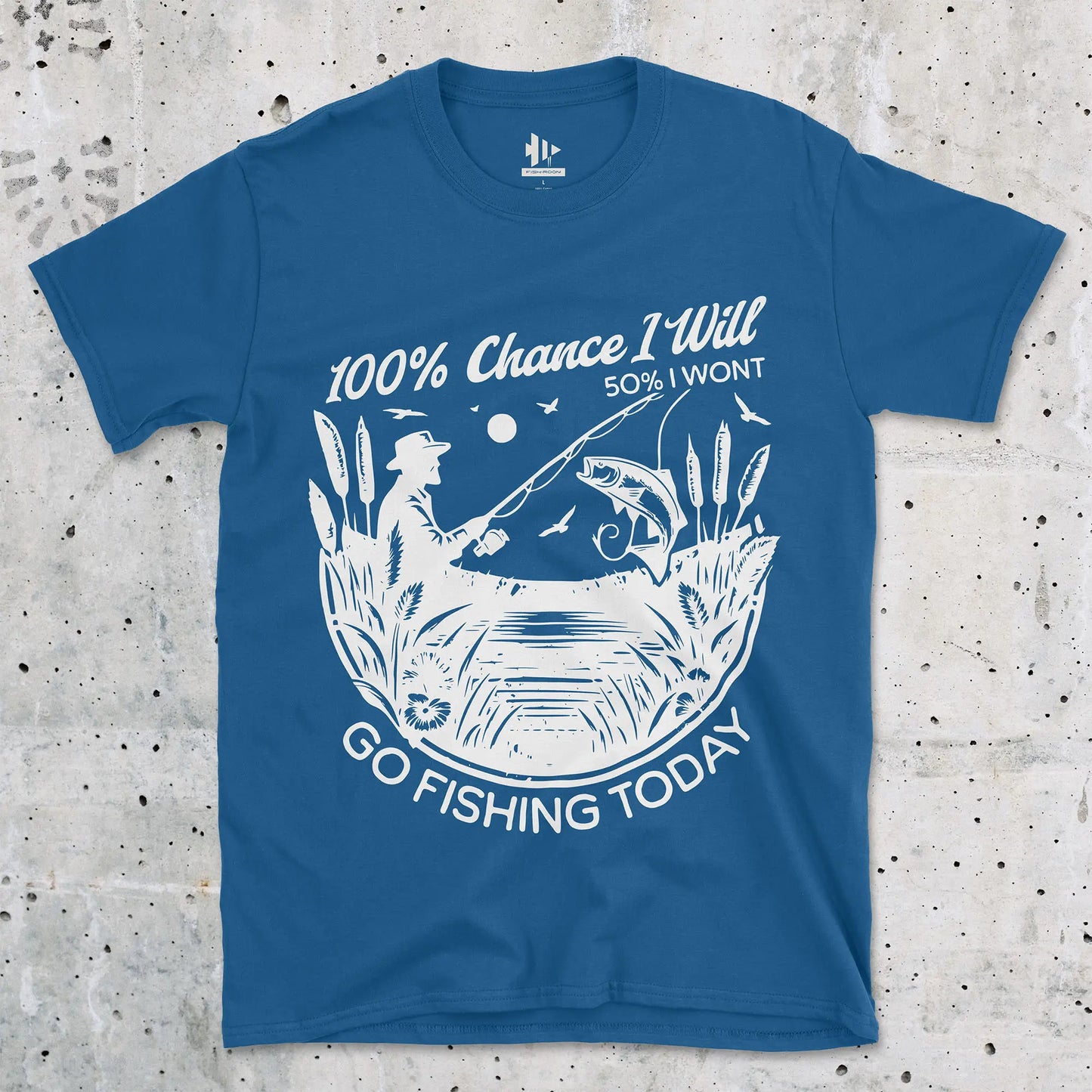 100% Fishing Day Tee Royal T-Shirt