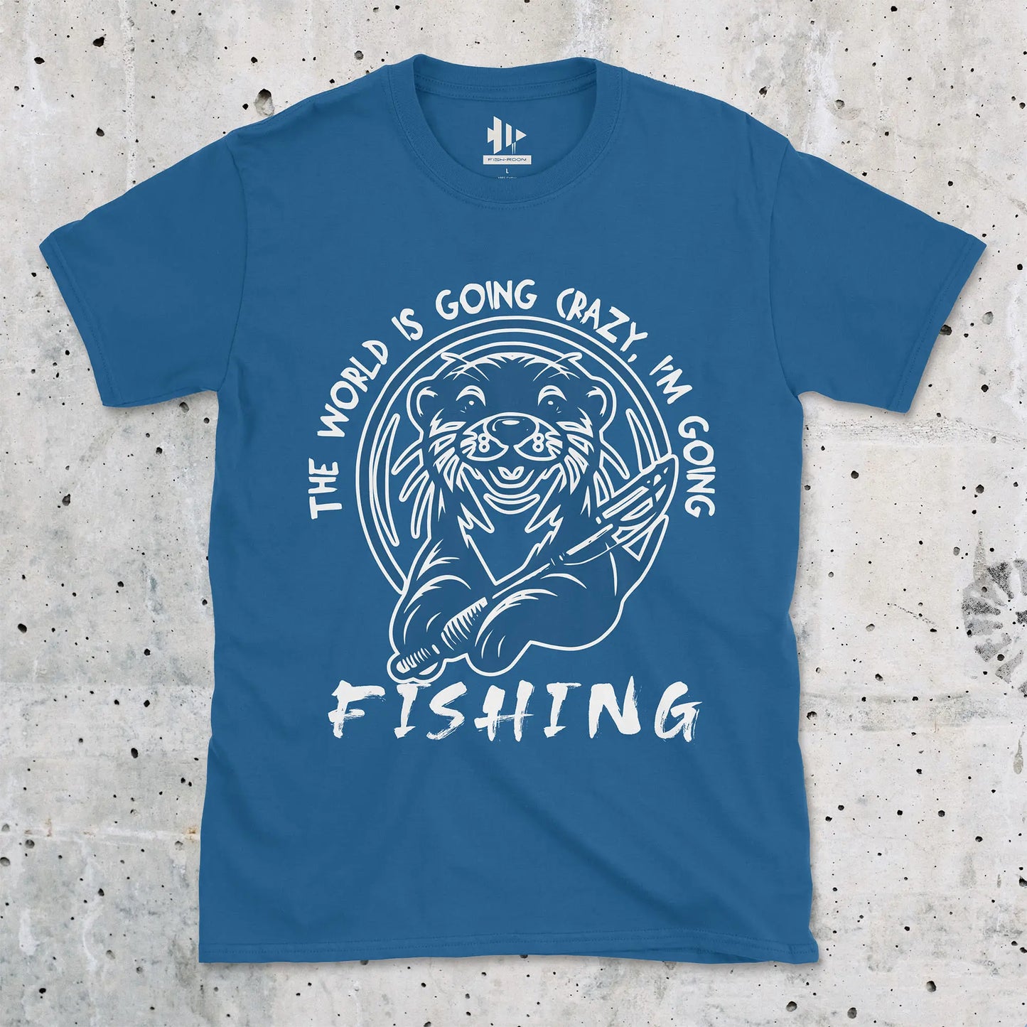 The World is Going Crazy, I'm Going Fishing Tee Royal T-Shirt