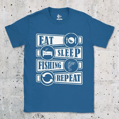 Royal, Eat Sleep Fishing Repeat Tee – fish-room