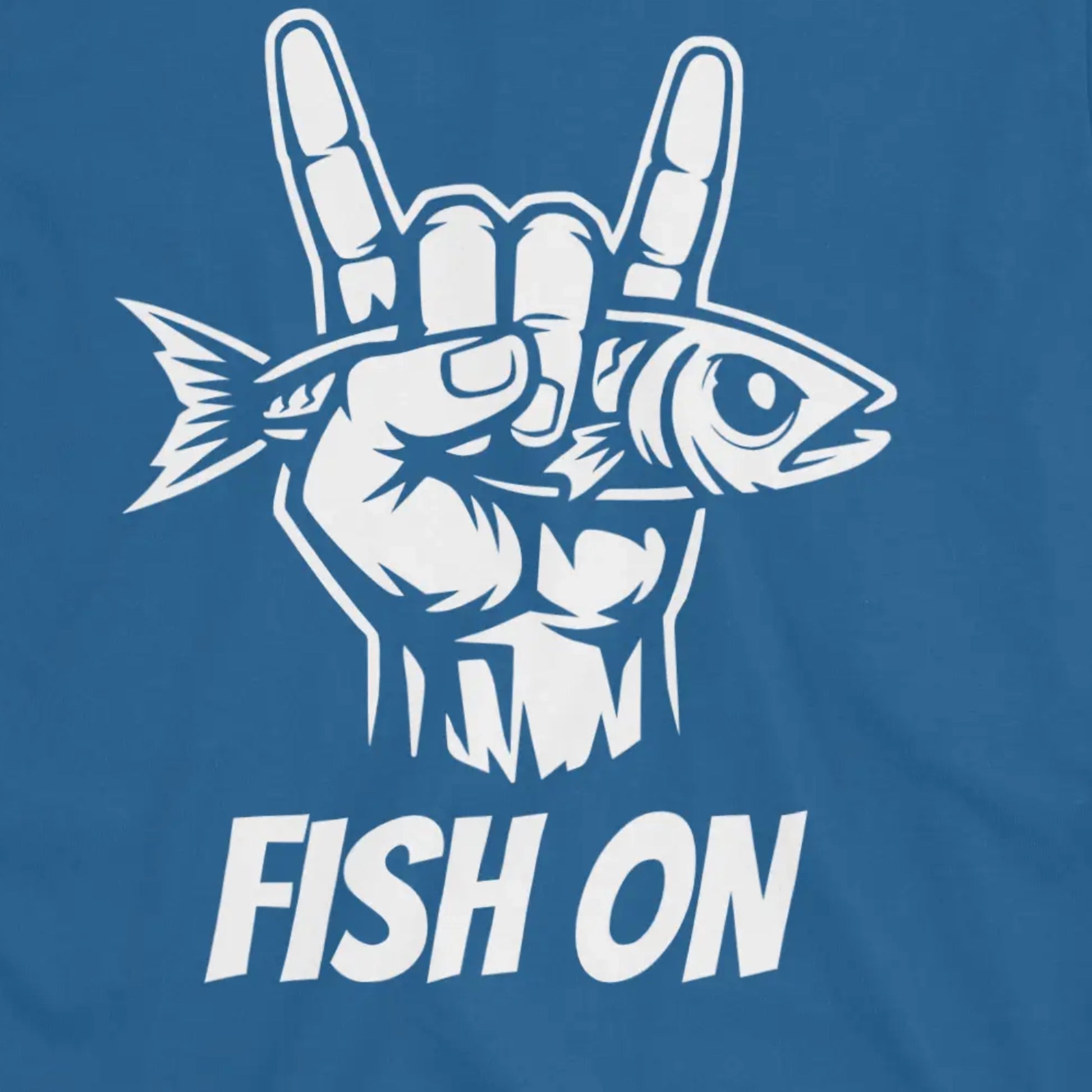 Royal, Fish On – Rock Hand Fishing Tee – fish-room