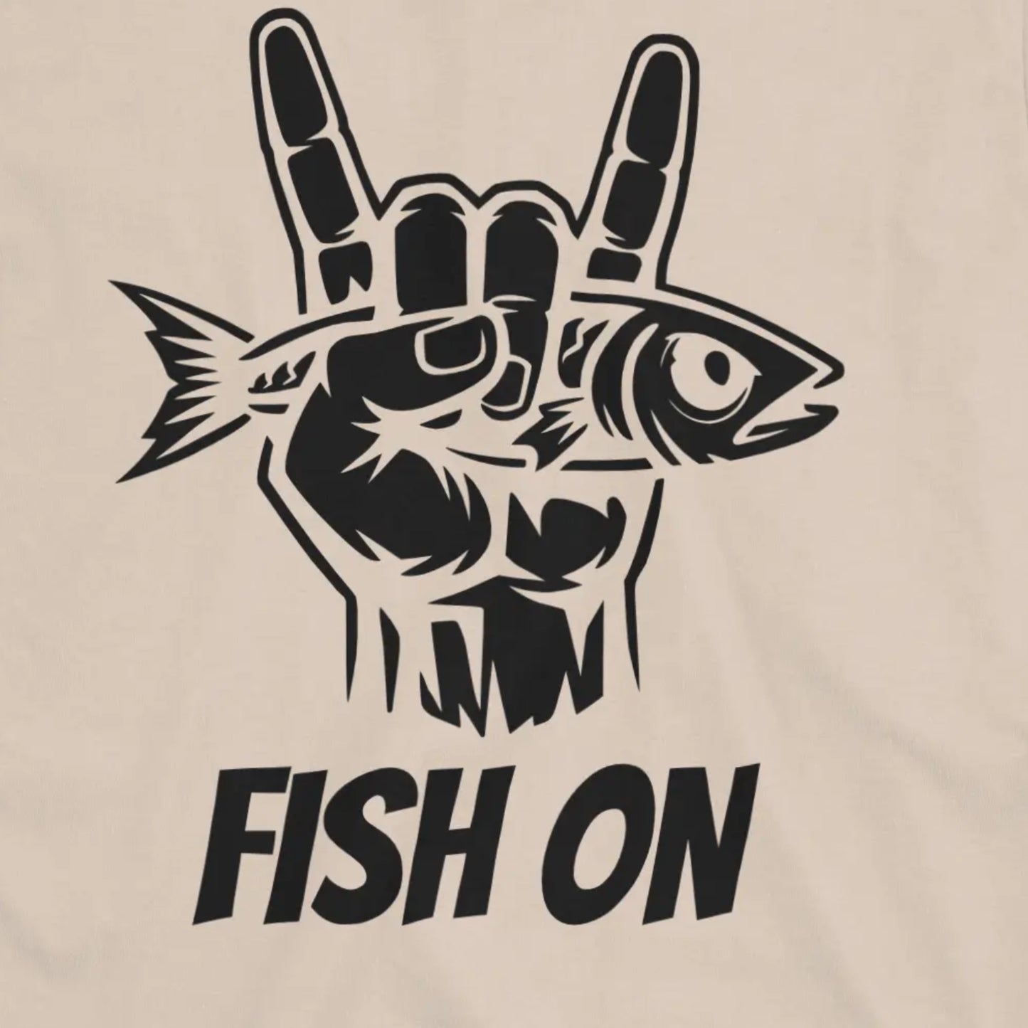 Sand, Fish On – Rock Hand Fishing Tee – fish-room