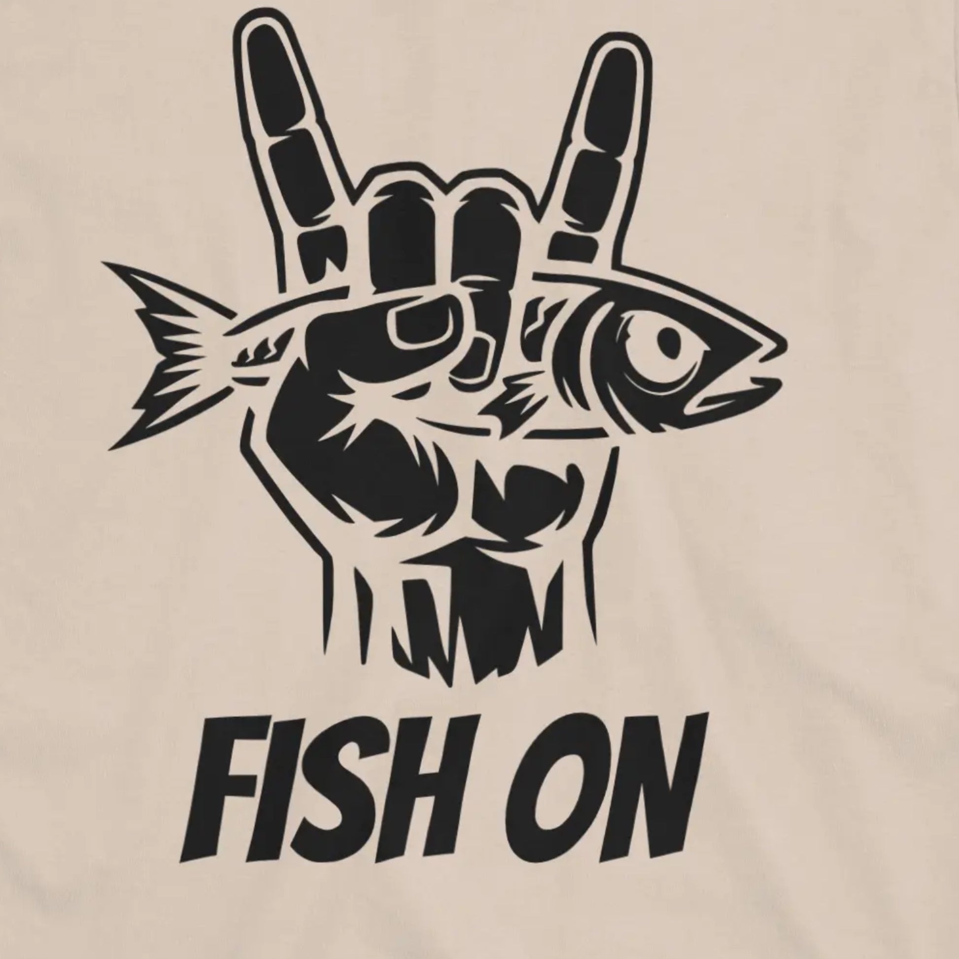 Sand, Fish On – Rock Hand Fishing Tee – fish-room