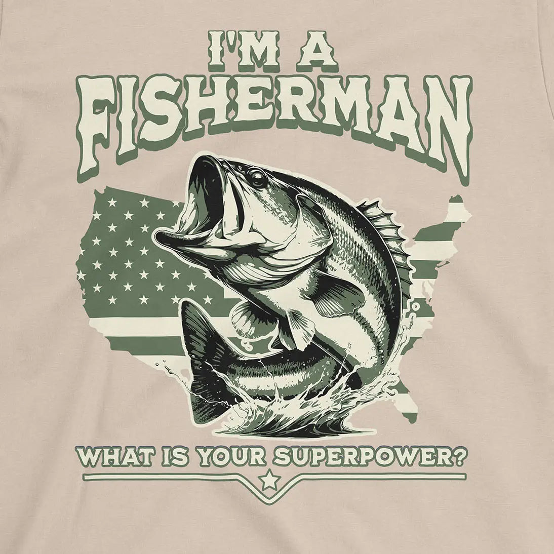 Fisherman Superpower Tee Sand T-Shirt