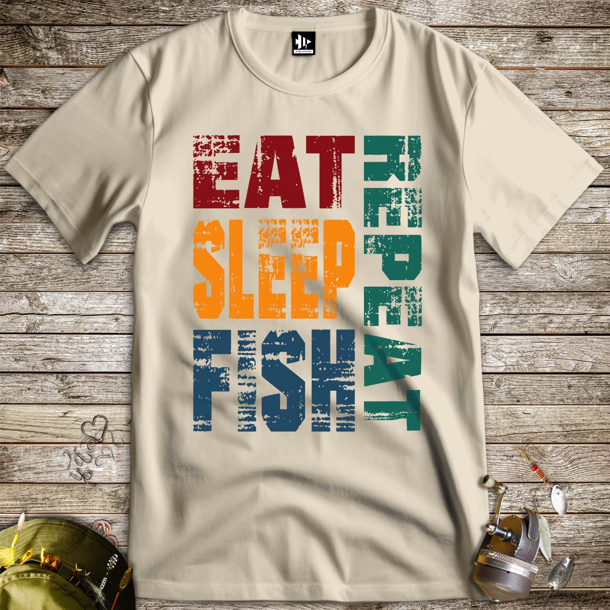 Eat Sleep Fish Repeat Tee-funny fishing t shirt-FISH-ROOM LLC