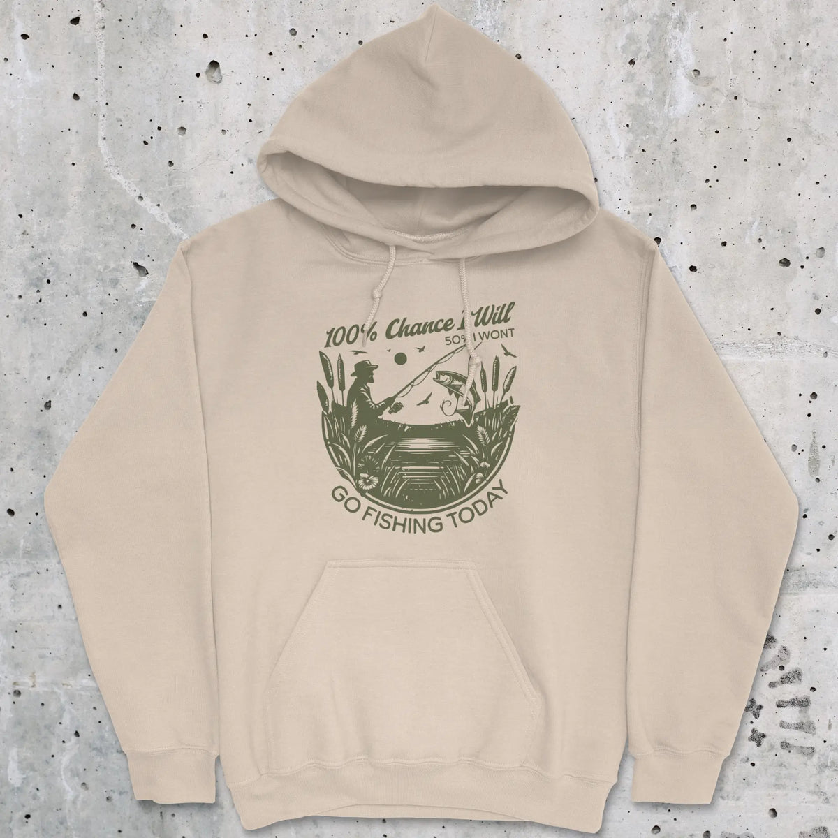 Sand, 100% Fishing Day Hoodie – fish-room