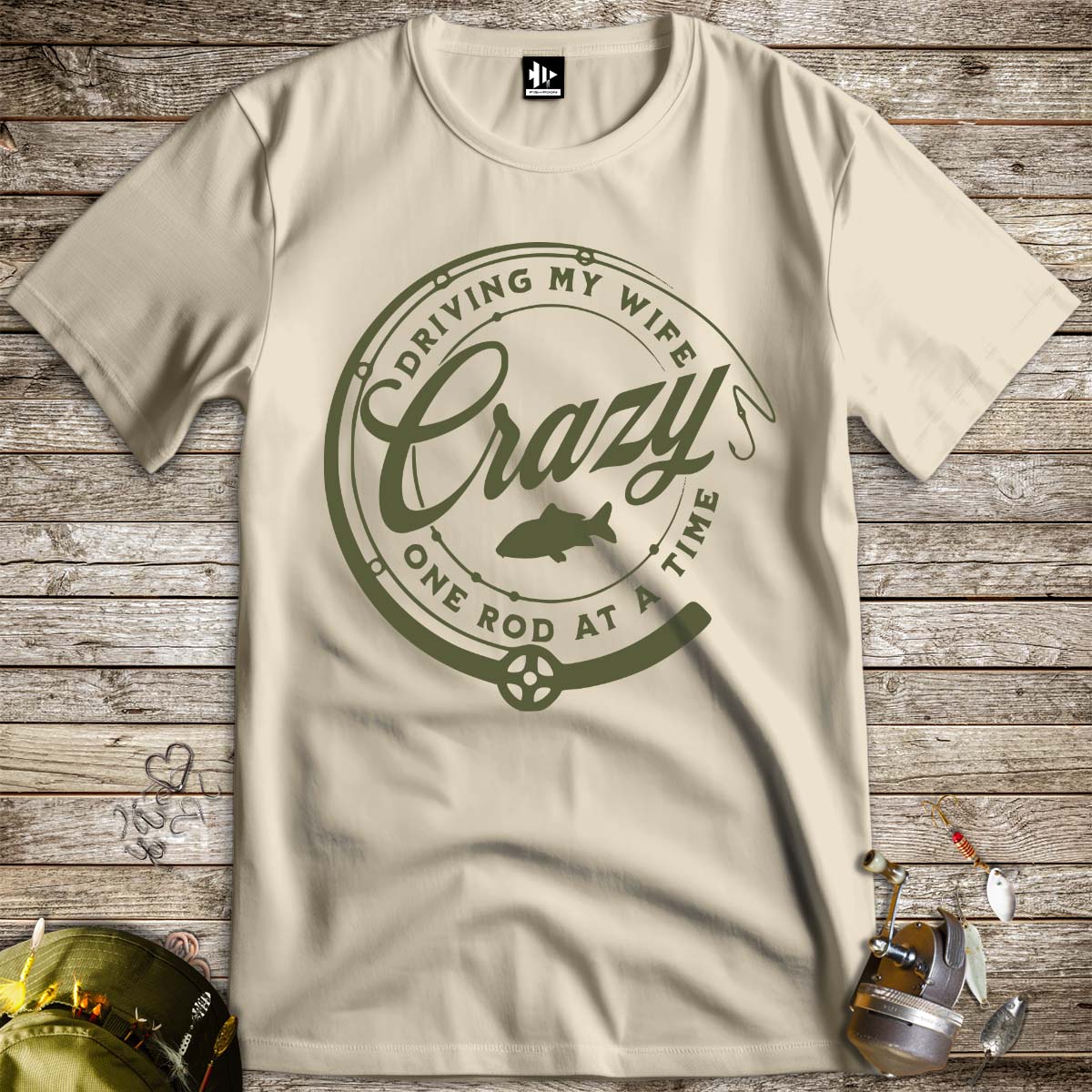 Driving My Wife Crazy One Rod At A Time Tee-funny fishing t shirt-FISH-ROOM LLC