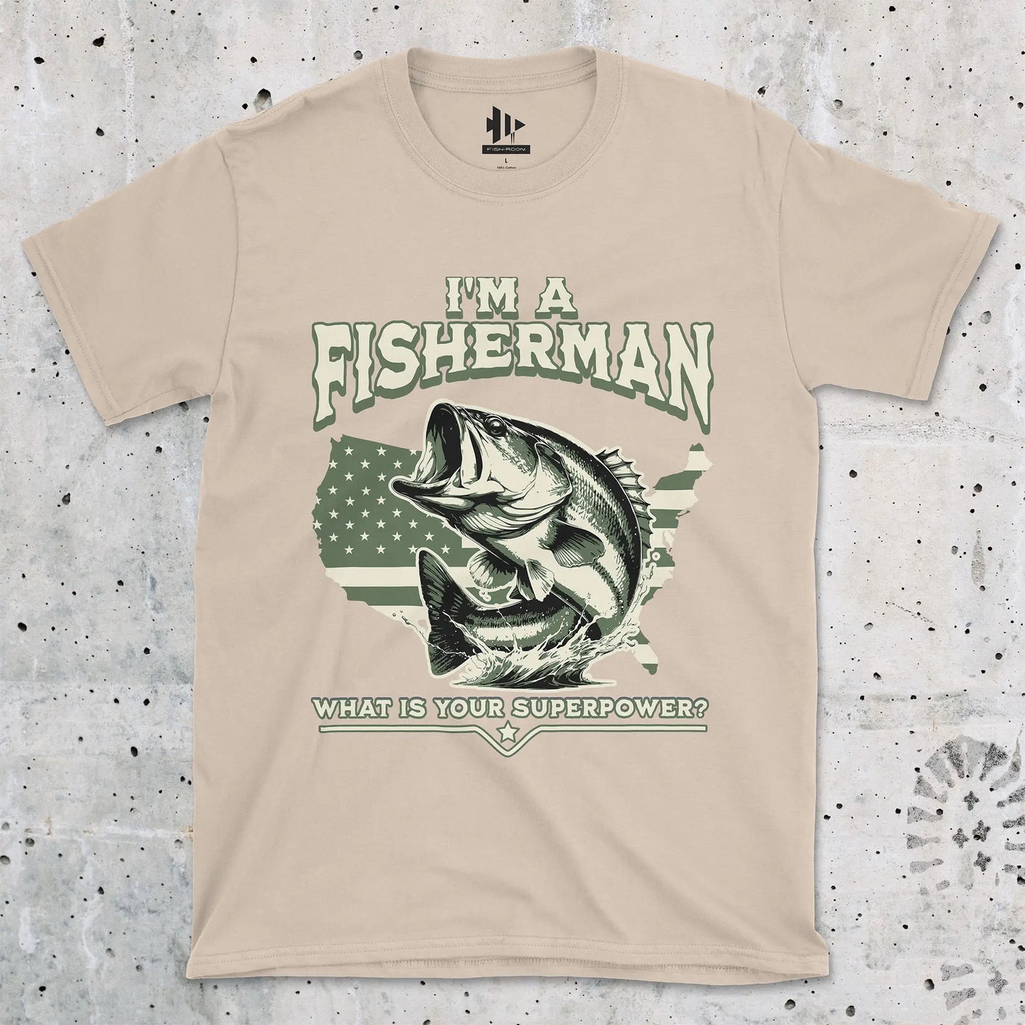 Fisherman Superpower Tee Sand T-Shirt