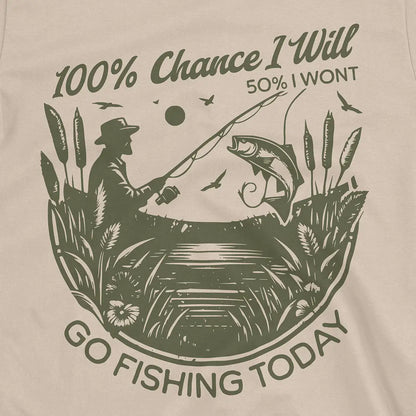 100% Fishing Day Tee Sand T-Shirt