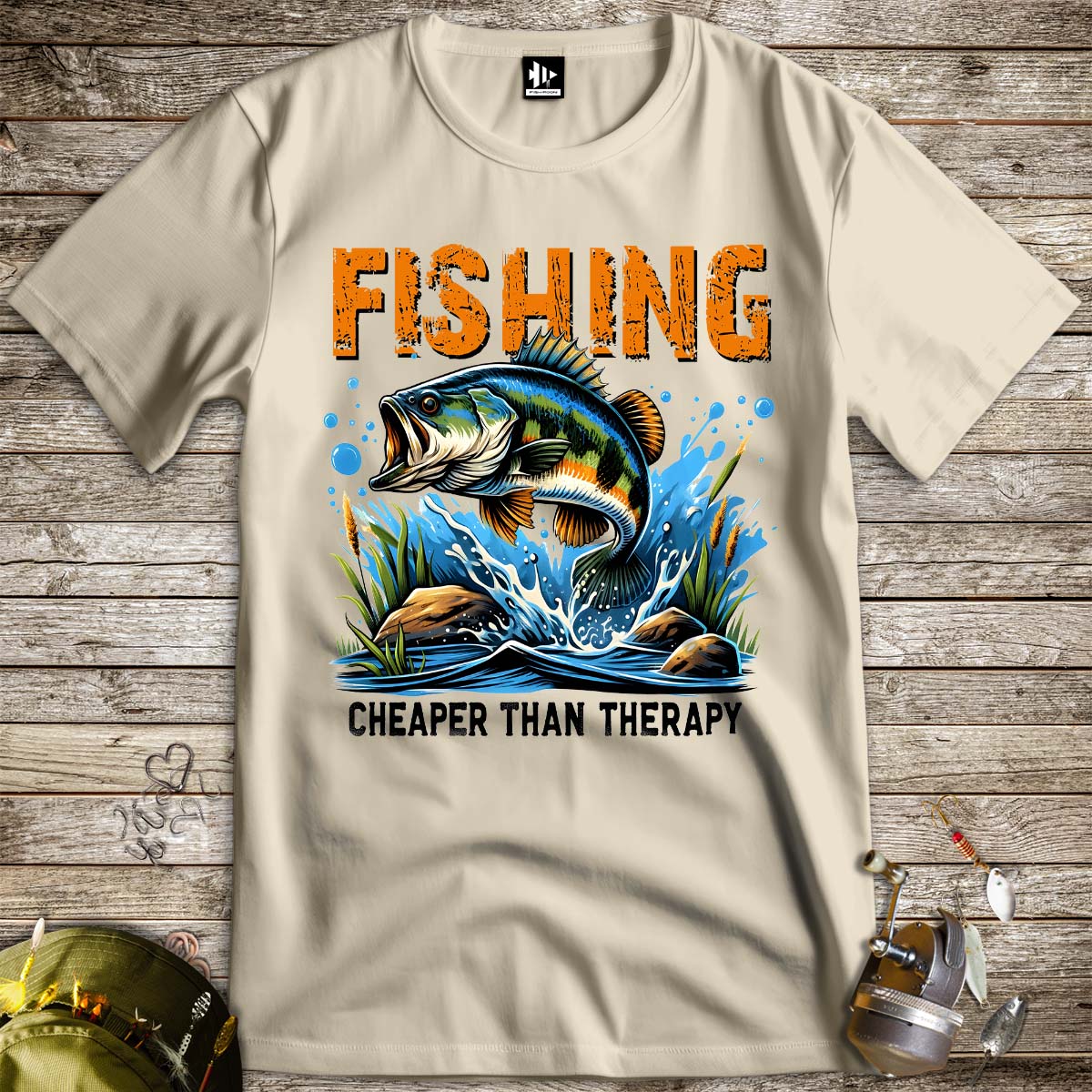 Cheaper Than Therapy Tee-funny fishing t shirt-FISH-ROOM LLC