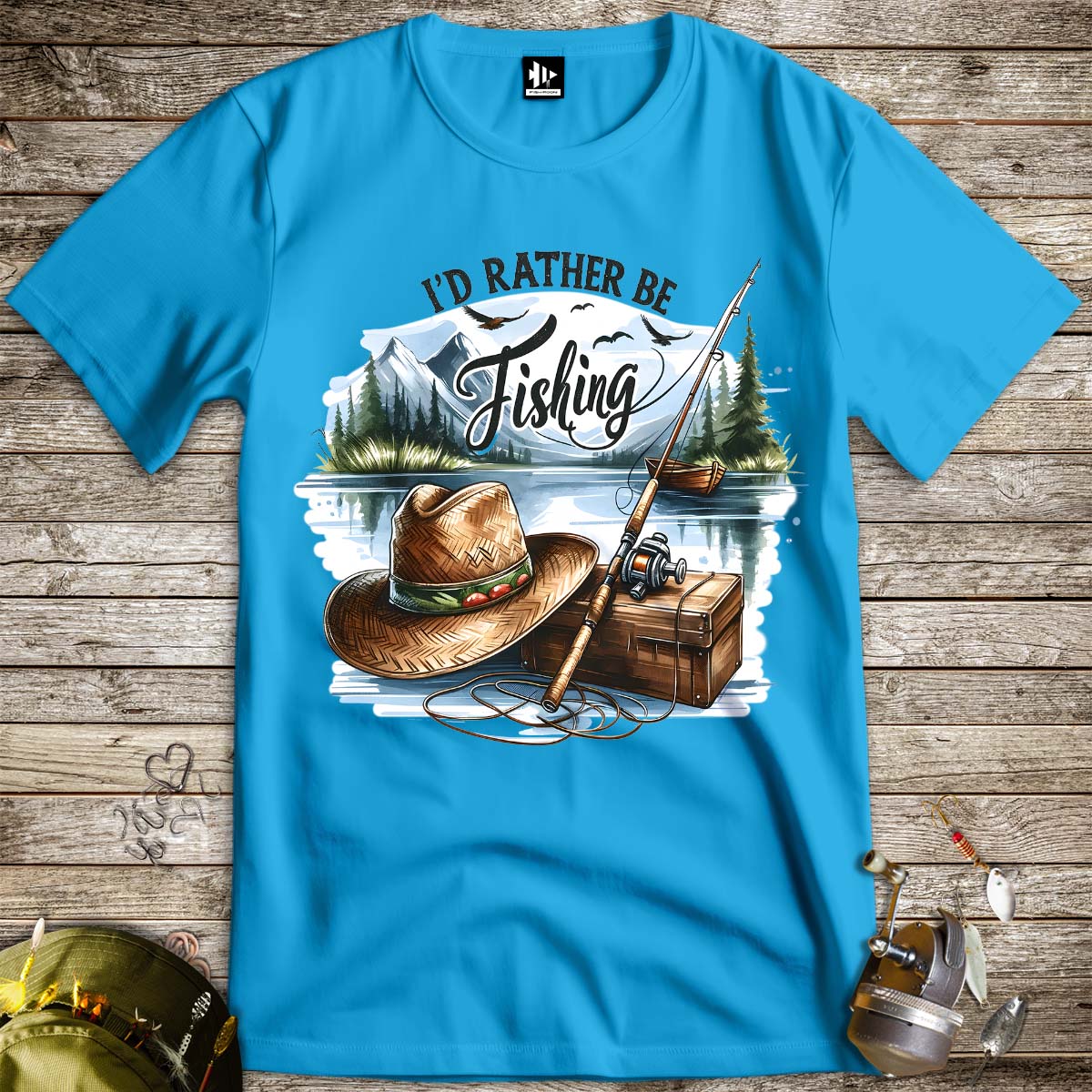 I'd Rather Be Fishing Tee-funny fishing t shirt-FISH-ROOM LLC