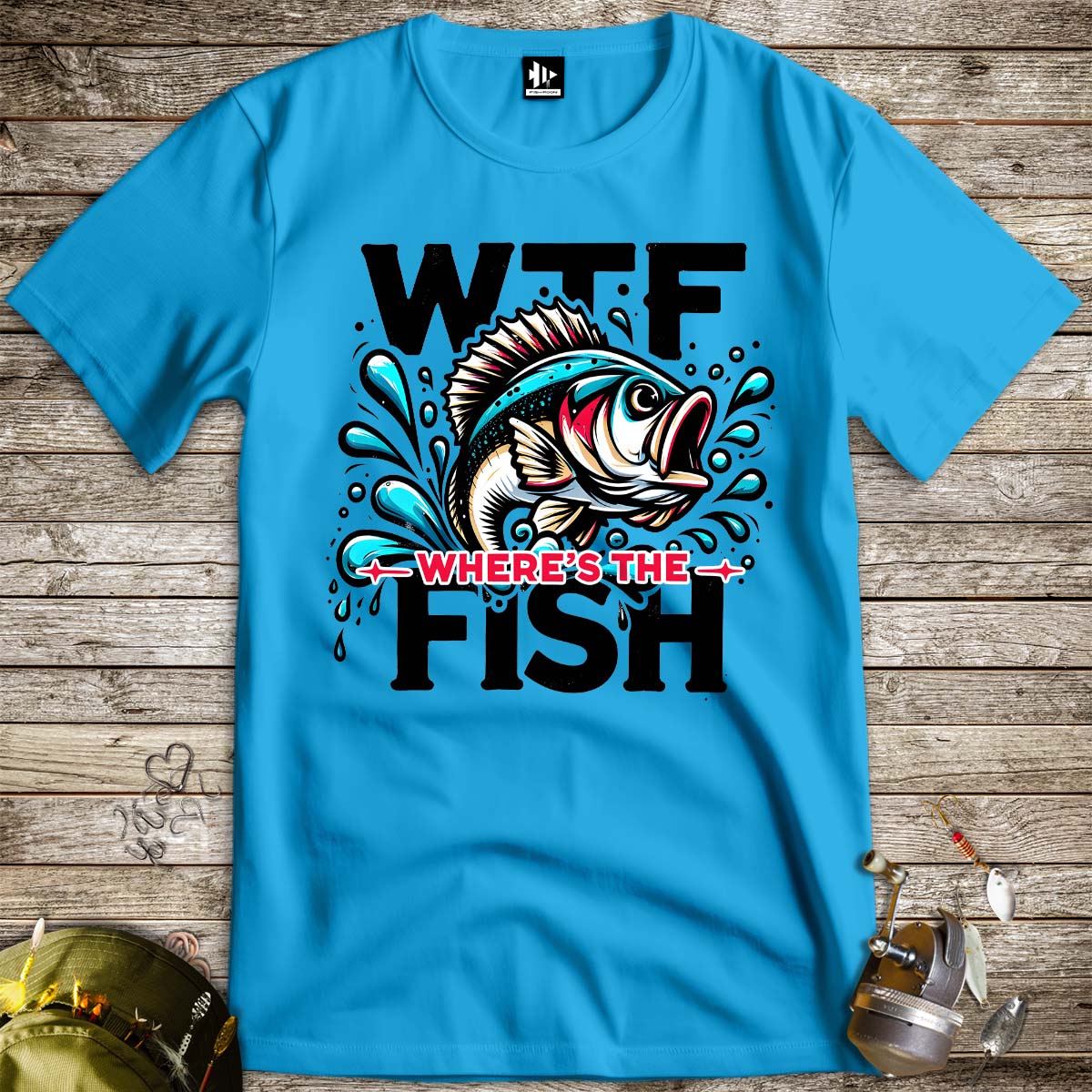 WTF: Where's the Fish? Tee-funny fishing t shirt-FISH-ROOM LLC