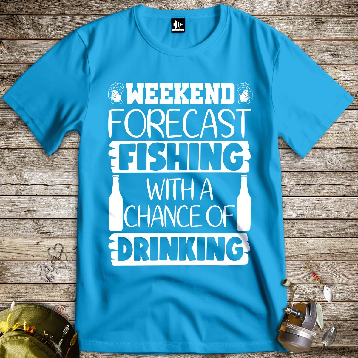Weekend Forecast Tee-funny fishing t shirt-FISH-ROOM LLC