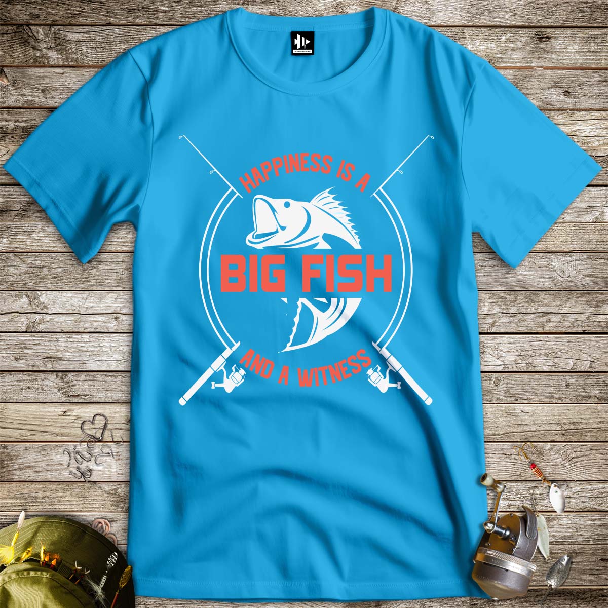 Big Fish Happiness Tee-funny fishing t shirt-FISH-ROOM LLC