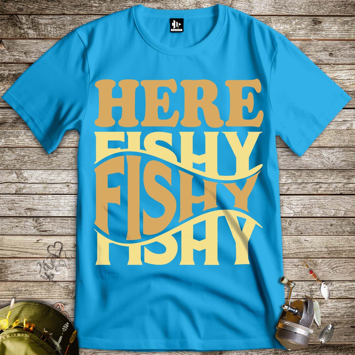 Here Fishy Fishy Tee-funny fishing t shirt-FISH-ROOM LLC