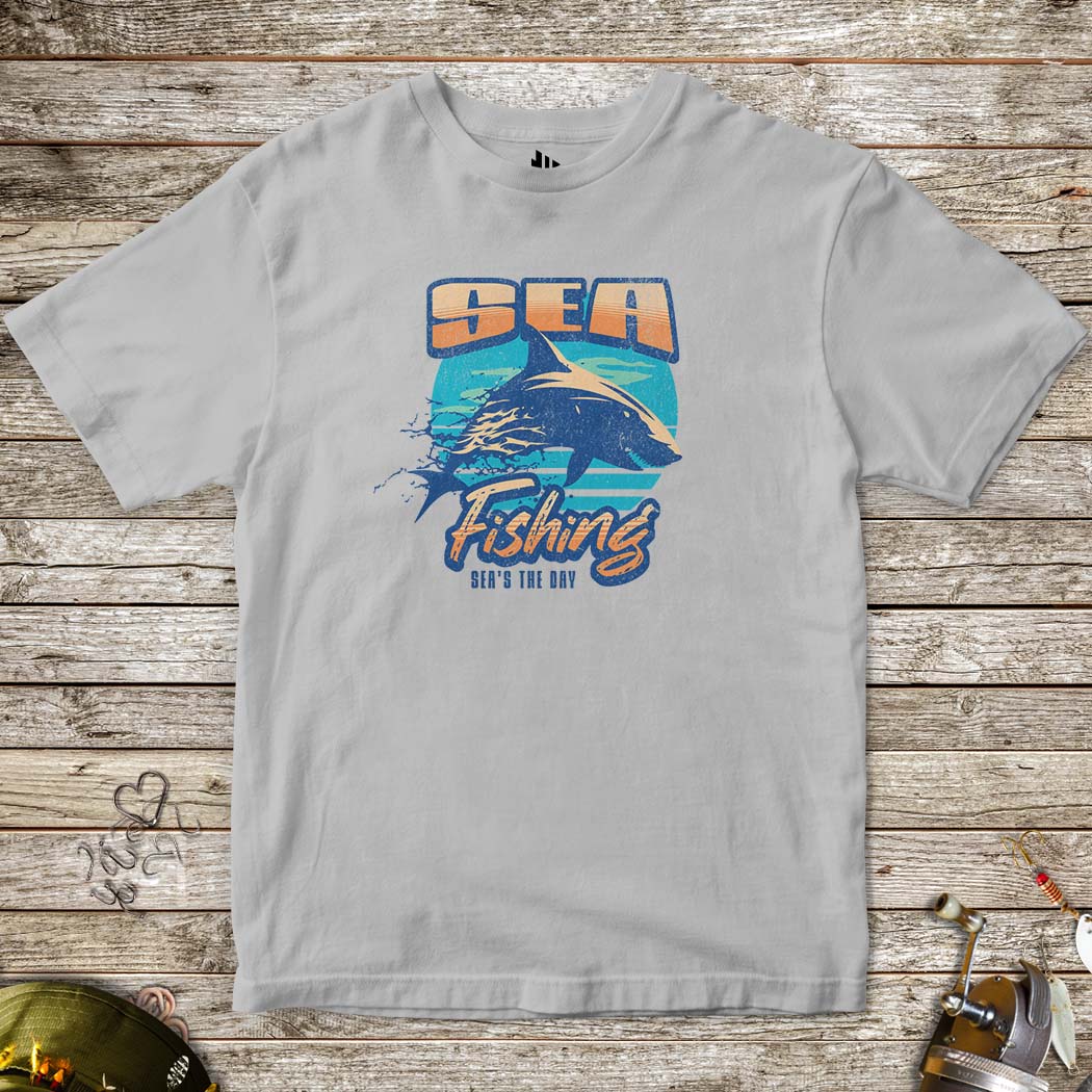 Sea Fishing, Sea's the Day Shark Tee for Kids - FISH - ROOM LLC