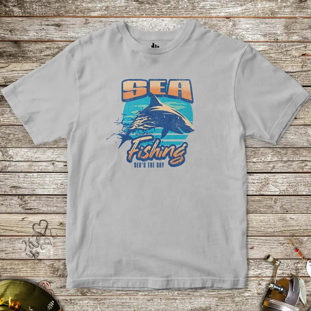 Sea Fishing, Sea's the Day Shark Tee for Kids - FISH - ROOM LLC