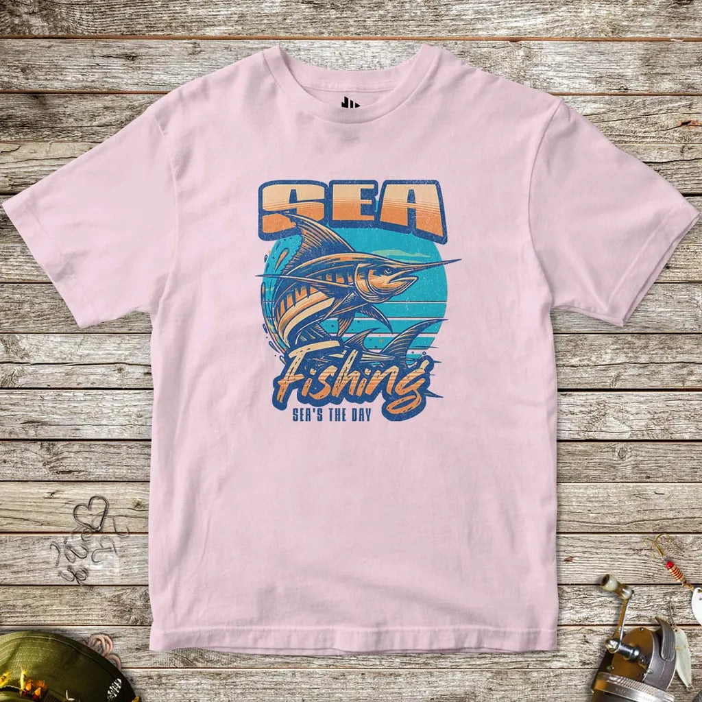 Sea Fishing, Sea's the day Tee for Kids Light pink Kids T-Shirt