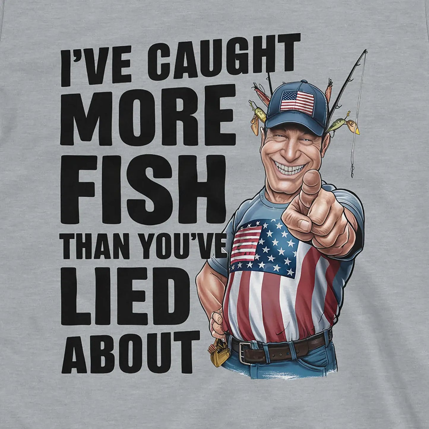 Sport Grey, I've Caught More Fish Than You Lied About USA Tee – fish-room