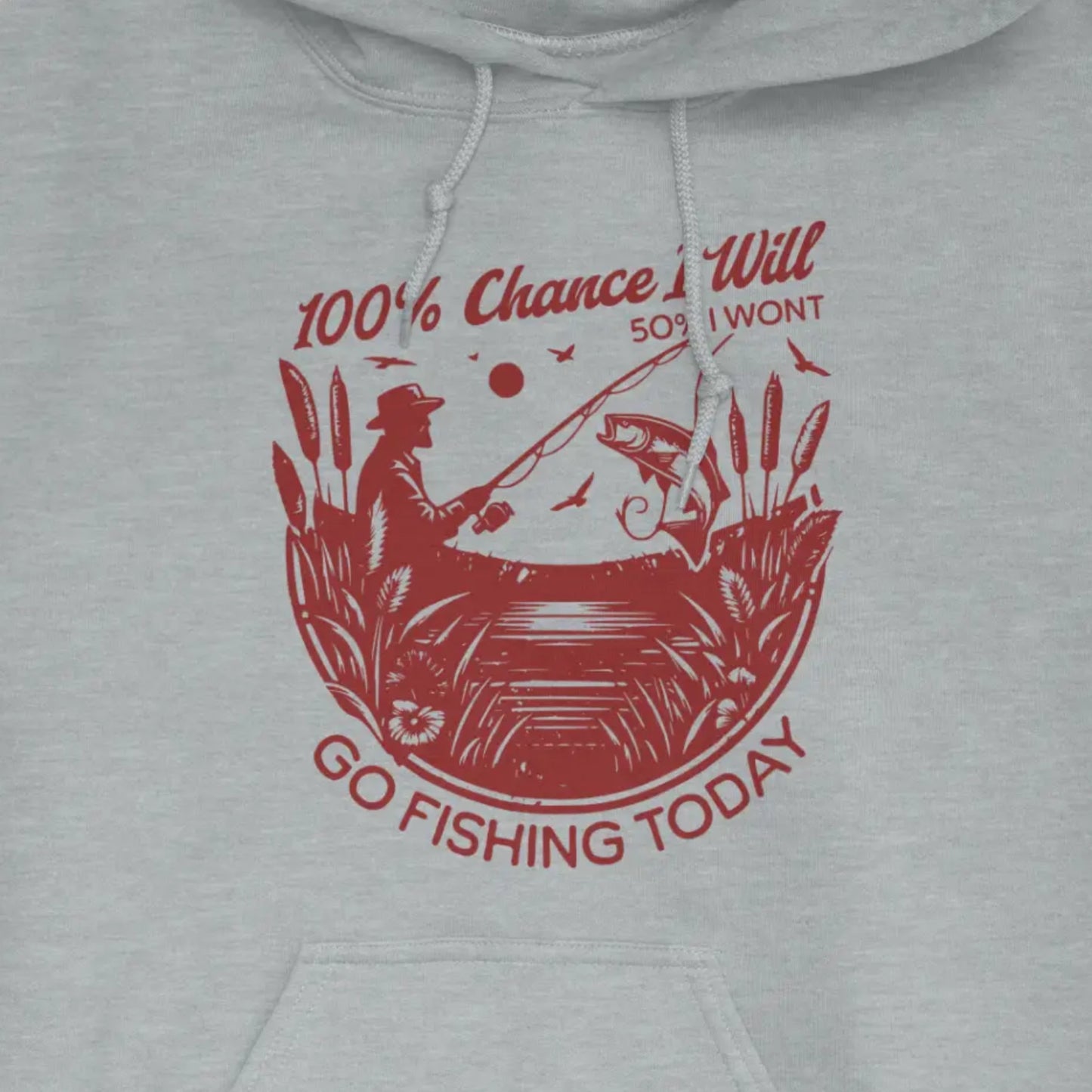 Sport Grey, 100% Fishing Day Hoodie – fish-room