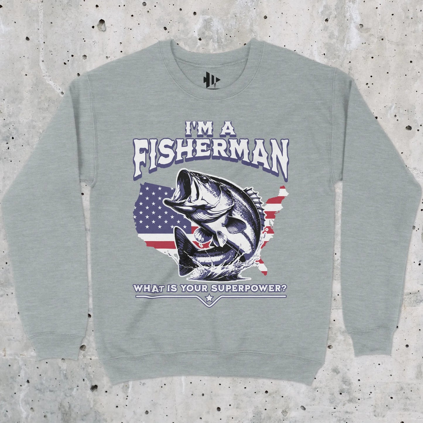 Sport Grey, Fisherman Superpower Sweatshirt – fish-room