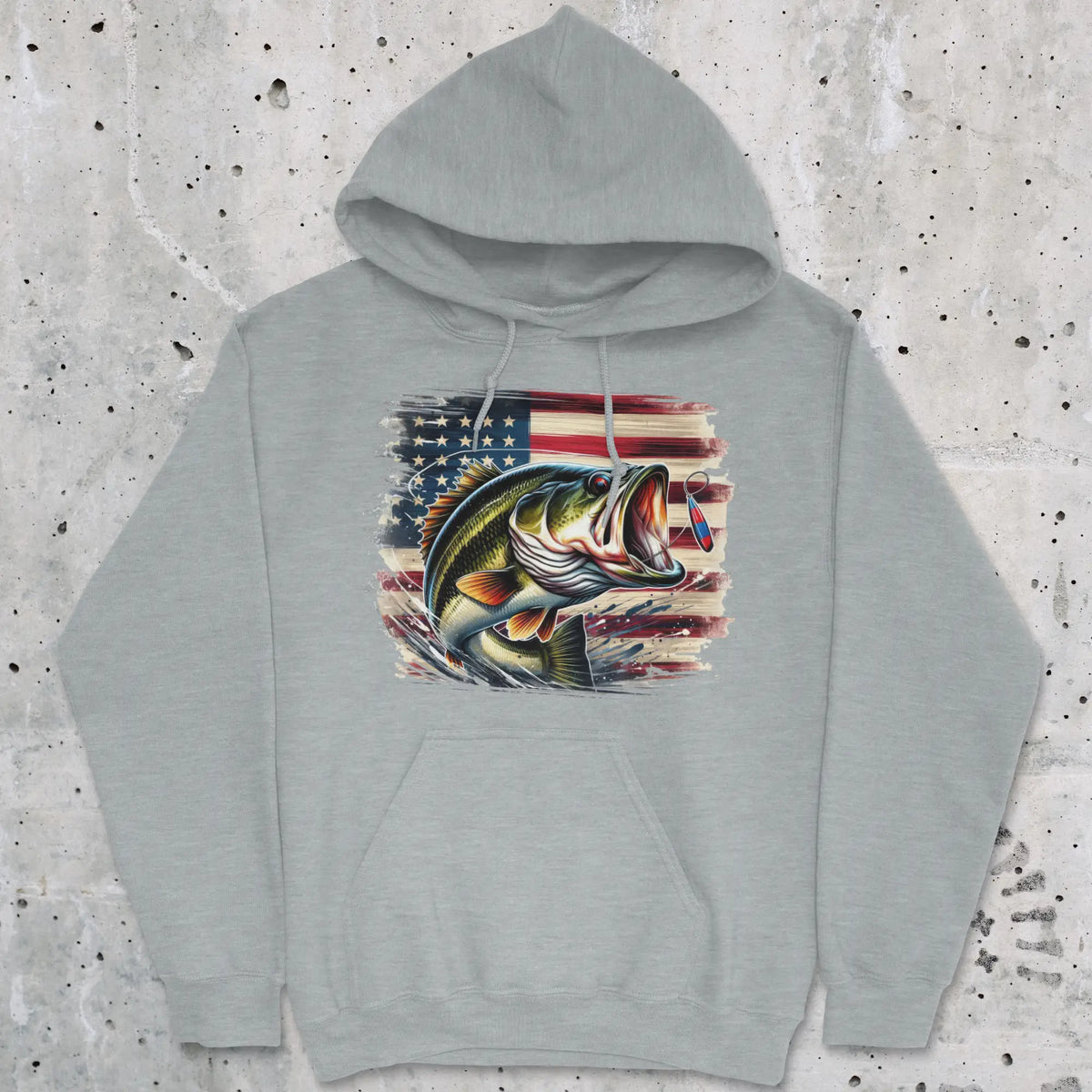 Sport Grey, American Bass Hoodie – fish-room